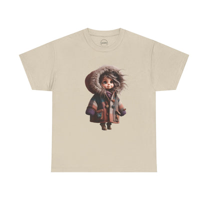 Whimsical Character Cotton Tee, Cozy Graphic Tee, Fun Casual Wear, Gift for Kids, Cartoon Apparel, Playful Outfit