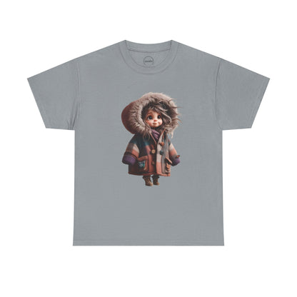 Whimsical Character Cotton Tee, Cozy Graphic Tee, Fun Casual Wear, Gift for Kids, Cartoon Apparel, Playful Outfit