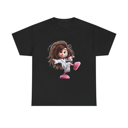 Cute Character Unisex Heavy Cotton Tee - Fun Graphic Tee for Parties, Gifts, Casual Wear, Birthdays, Everyday Comfort