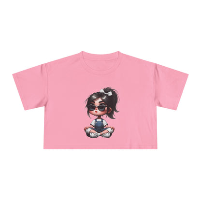 Cute Cartoon Crop Tee for Women, Summer Fashion Top, Kawaii Graphic Tee, Casual Streetwear, Gift for Her
