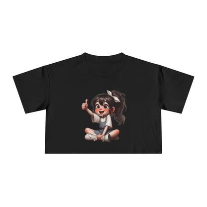 Cute Playful Women's Crop Tee with Cheerful Design, Summer Top, Casual Wear, Gift for Her, Music Festival Outfit, Trendy Graphic Tee