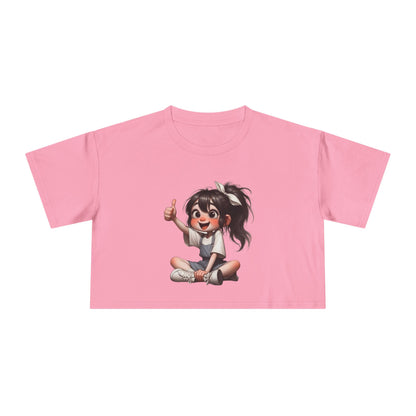 Cute Playful Women's Crop Tee with Cheerful Design, Summer Top, Casual Wear, Gift for Her, Music Festival Outfit, Trendy Graphic Tee