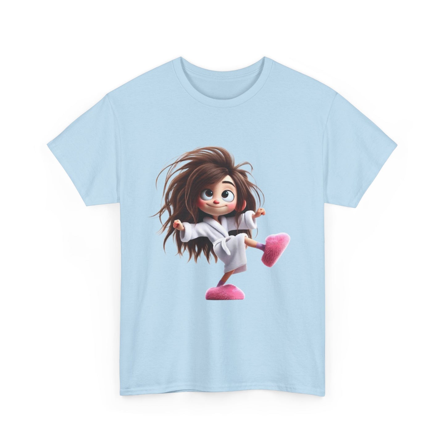 Cute Character Unisex Heavy Cotton Tee - Fun Graphic Tee for Parties, Gifts, Casual Wear, Birthdays, Everyday Comfort