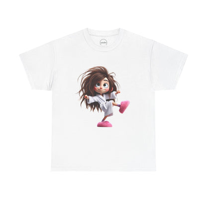 Cute Character Unisex Heavy Cotton Tee - Fun Graphic Tee for Parties, Gifts, Casual Wear, Birthdays, Everyday Comfort