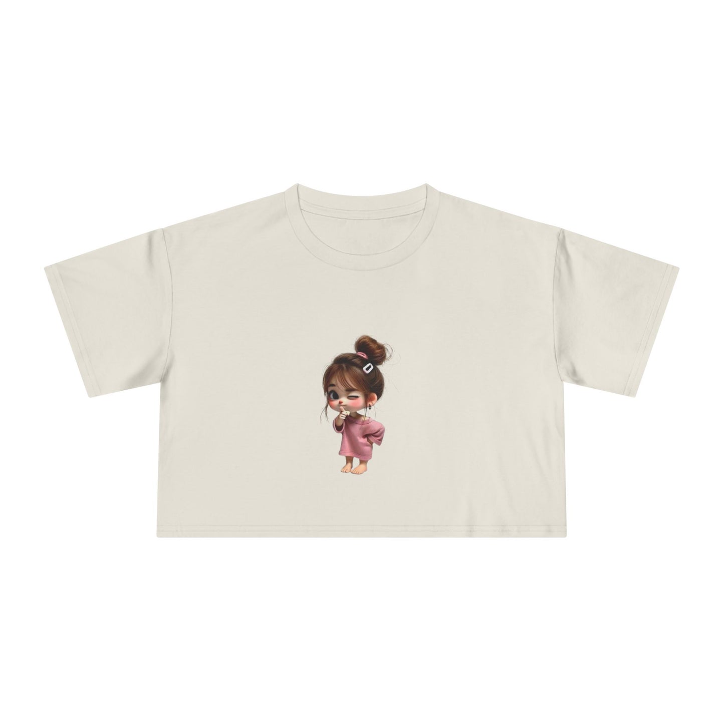 Cute Animal Friends Women's Crop Tee - Playful Summer Style, Casual Wear, Gift for Animal Lovers, Outdoor Events, Trendy Summer Outfit