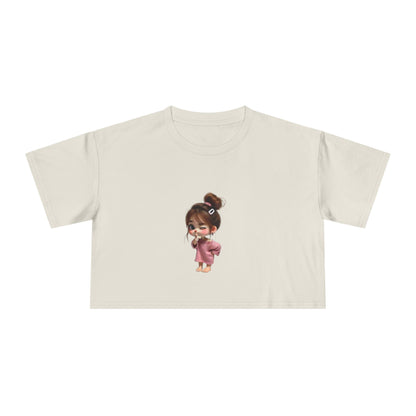 Cute Animal Friends Women's Crop Tee - Playful Summer Style, Casual Wear, Gift for Animal Lovers, Outdoor Events, Trendy Summer Outfit