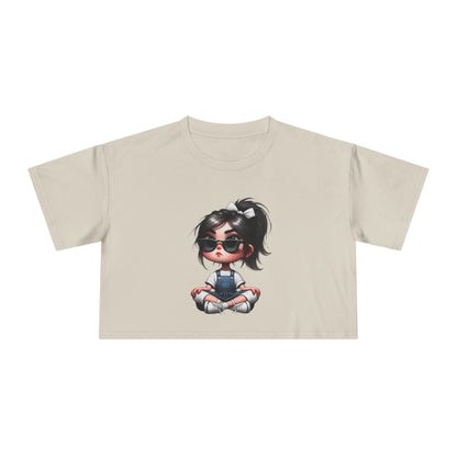 Cute Cartoon Crop Tee for Women, Summer Fashion Top, Kawaii Graphic Tee, Casual Streetwear, Gift for Her