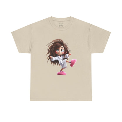 Cute Character Unisex Heavy Cotton Tee - Fun Graphic Tee for Parties, Gifts, Casual Wear, Birthdays, Everyday Comfort