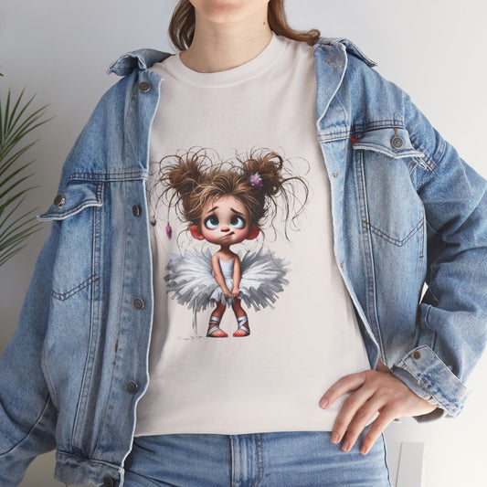 Cute Ballerina Tee - Fun Unisex Cotton Shirt for Dancers, Birthdays, Gifts, Everyday Wear, Dance Events