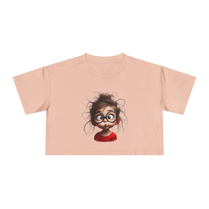 Whimsical Women's Crop Tee with Playful Illustration, Fun Graphic Shirt, Cute Summer Top, Casual Statement Tee, Perfect Gift for Friends