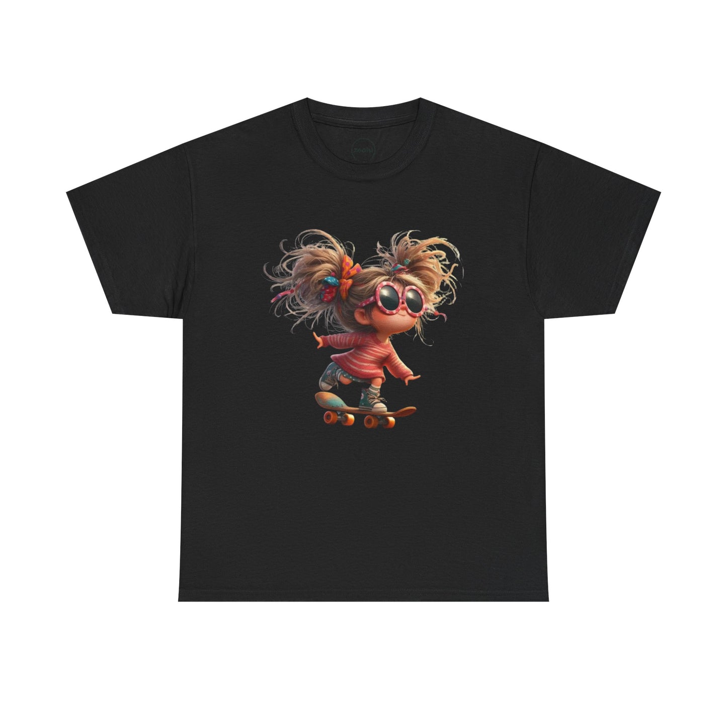 Skateboarding Girl Tee, Youth Apparel, Fun Graphic Shirt, Casual Wear, Gift for Skaters, Unisex Cotton T-Shirt