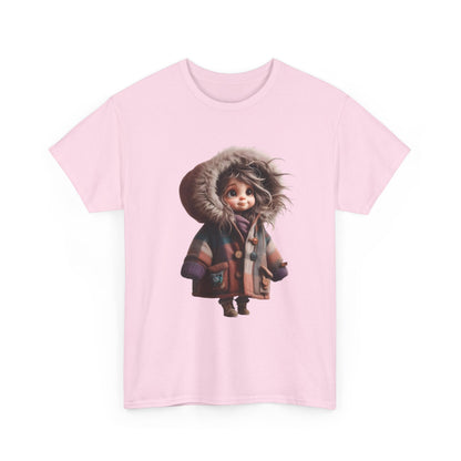 Whimsical Character Cotton Tee, Cozy Graphic Tee, Fun Casual Wear, Gift for Kids, Cartoon Apparel, Playful Outfit