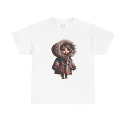 Whimsical Character Cotton Tee, Cozy Graphic Tee, Fun Casual Wear, Gift for Kids, Cartoon Apparel, Playful Outfit