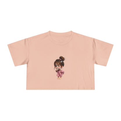 Cute Animal Friends Women's Crop Tee - Playful Summer Style, Casual Wear, Gift for Animal Lovers, Outdoor Events, Trendy Summer Outfit