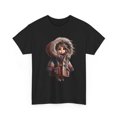 Whimsical Character Cotton Tee, Cozy Graphic Tee, Fun Casual Wear, Gift for Kids, Cartoon Apparel, Playful Outfit