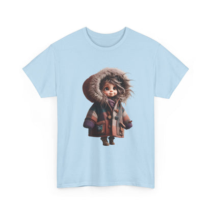 Whimsical Character Cotton Tee, Cozy Graphic Tee, Fun Casual Wear, Gift for Kids, Cartoon Apparel, Playful Outfit