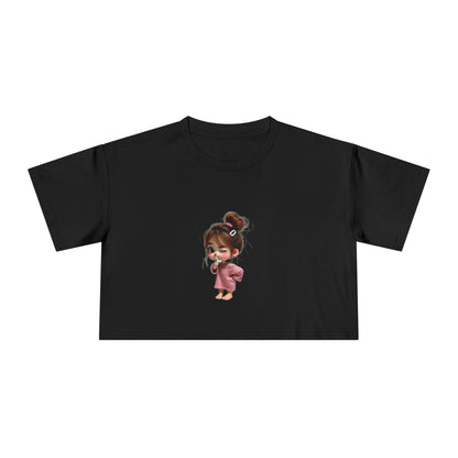 Cute Animal Friends Women's Crop Tee - Playful Summer Style, Casual Wear, Gift for Animal Lovers, Outdoor Events, Trendy Summer Outfit