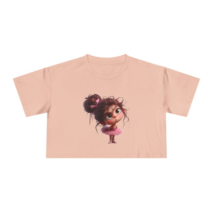 Cute Cartoon Dancer Women's Crop Tee - Perfect for Dance Lovers, Casual Wear, Birthdays, Gifts, and More!