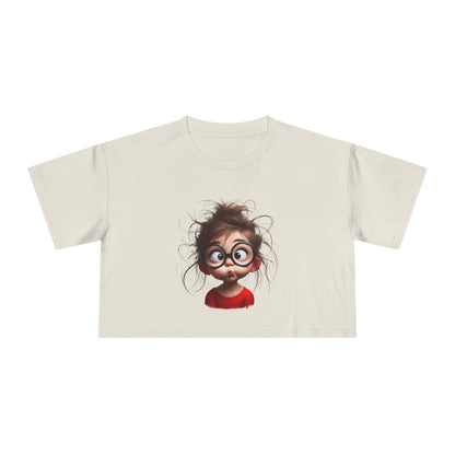 Whimsical Women's Crop Tee with Playful Illustration, Fun Graphic Shirt, Cute Summer Top, Casual Statement Tee, Perfect Gift for Friends
