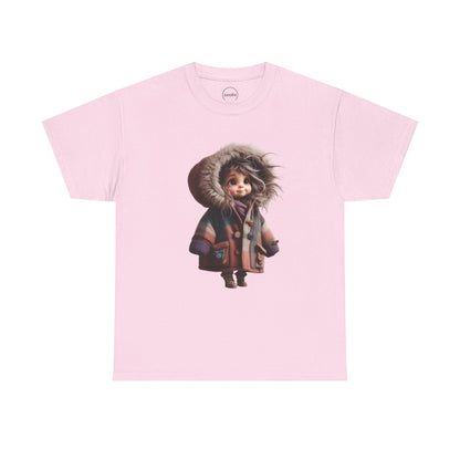 Whimsical Character Cotton Tee, Cozy Graphic Tee, Fun Casual Wear, Gift for Kids, Cartoon Apparel, Playful Outfit