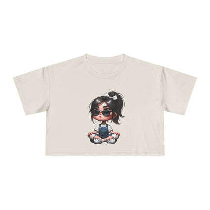 Cute Cartoon Crop Tee for Women, Summer Fashion Top, Kawaii Graphic Tee, Casual Streetwear, Gift for Her