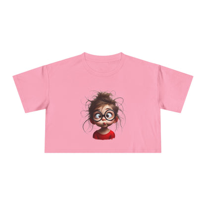 Whimsical Women's Crop Tee with Playful Illustration, Fun Graphic Shirt, Cute Summer Top, Casual Statement Tee, Perfect Gift for Friends