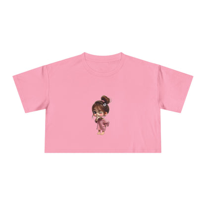 Cute Animal Friends Women's Crop Tee - Playful Summer Style, Casual Wear, Gift for Animal Lovers, Outdoor Events, Trendy Summer Outfit