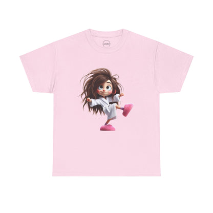 Cute Character Unisex Heavy Cotton Tee - Fun Graphic Tee for Parties, Gifts, Casual Wear, Birthdays, Everyday Comfort